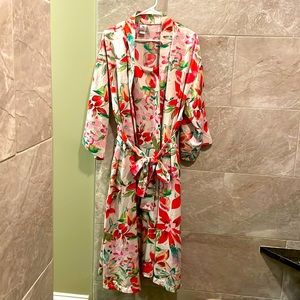 Natori Floral Robe with Nightgown and Belt